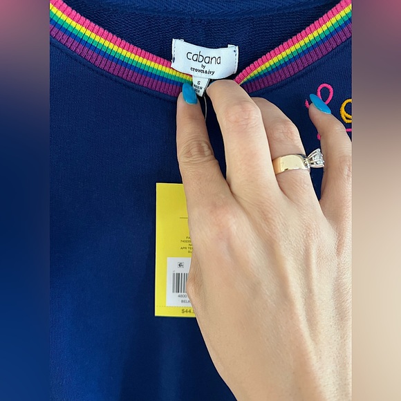 Royal Blue cropped sweatshirt - Lovers - Picture 2 of 3